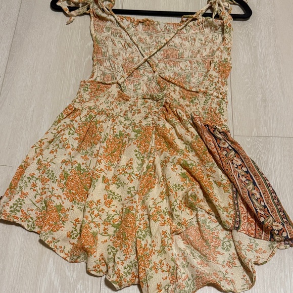 Free People Floral Print Jumpsuit in Cream and Orange - Picture 11 of 12